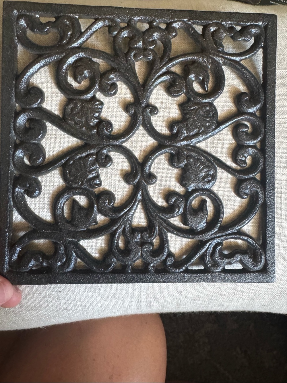 Decorative Cast Iron Trivet or Wall Accent Panel